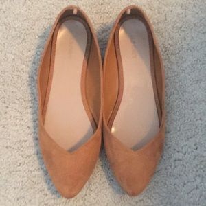 Old Navy Suede Tan Pointed Toe Ballet Flat